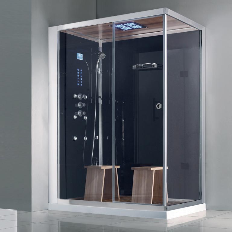 Douche à l'italienne moderne avec sauna et hammam
